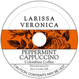 Peppermint Cappuccino Colombian Coffee (Single Serve K-Cup Pods) (Gourmet, Naturally Flavored, Whole Coffee Beans) (12 pods, ZIN: 578171)