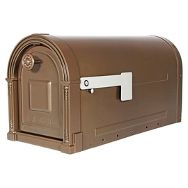 Gibraltar Mailboxes Garrison Large Capacity Galvanized Steel Venetian Bronze, Post-Mount Mailbox, GM160VBEC