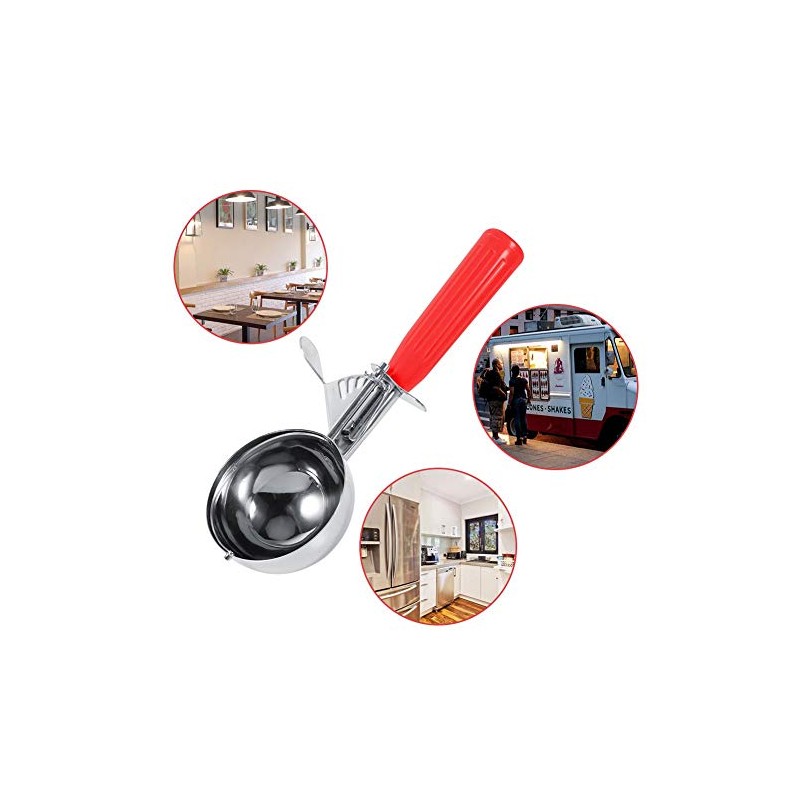 TOPINCN Duradero Cuchara Helado de Acero Inoxidable de Grado Alimenticio,