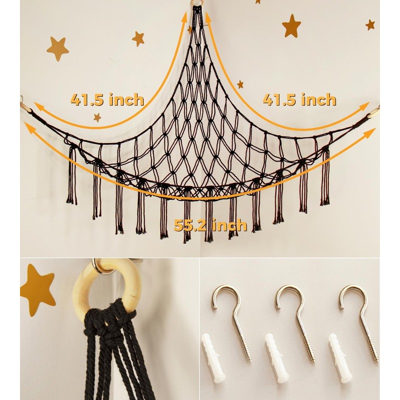 mirolam Teddy Hammock - Toy Storage Hammock for Stuffed Animals