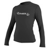 O'Neill Wetsuits Women's Basic Skins Long Sleeve Rash Vest, Black,
