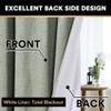 PrinceDeco Natural Linen Curtains 45 inches for Small Window Rod