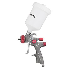 INTERTOOL Air Spray Gun, LVLP, Car Paint, Woodwork Finish, 1.4 mm Nozzle, Automotive Primer, Clear & Top Coat, Touch Up, Pneumatic Gravity Feed Sprayer, 600 cc Cup, Storm Professional PTFE PT08-0144