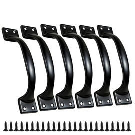 Cixuaiti 6PCS Cabinet Pull & Door Handle, Premium 5.6-Inch Kitchen Drawer Pulls, Easy Installation, Black Stainless Steel Gate Door Handles for Outdoor, Garage, Bathroom, Cupboard