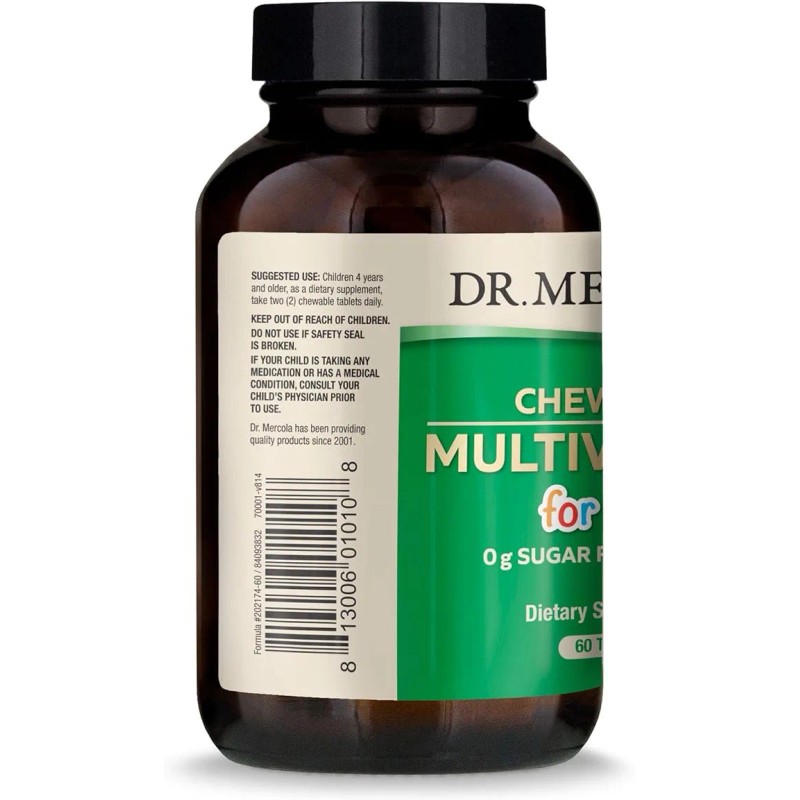 Dr.mercola Chewable Multivitamin For Kids 60 Tablets Sabor Sin sabor