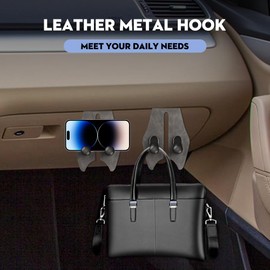 NHHEO Car Hook for Headrest Co-Pilot Glovebox 4 Pcs Universal Vehicle Bag Umbrella Handbag Coat Hooks(Gray)