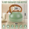 Foedo Stovetop Whistling Tea Kettle 3.2QT - Stainless Steel with