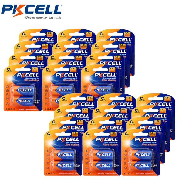 Pkcell C Cell battery Alkaline Batteries LR14 MN1400 E93 AM-2,48pc