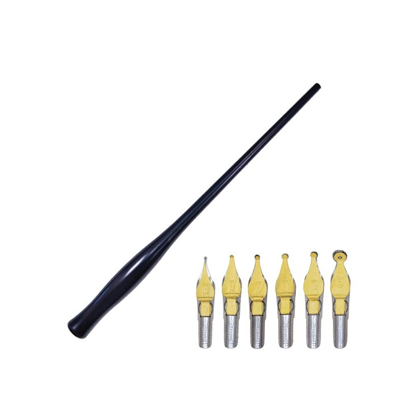 Speedball B-Series Lettering Pen Set - 1 Penholder w/ 6