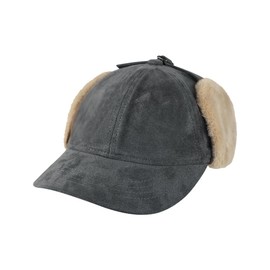 Winter Wool Baseball Hats with Visor and Ear Flap Hat Ear Warmer Cycling Windproof Cap Men Women Leather Thick Furry Winter Hat Riding Trapper Pilot Cap for Skiing Skating Hunting Outdoor