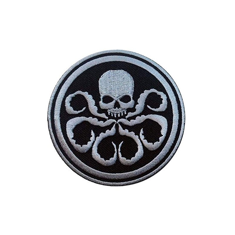 Silver Hydra Logo 3" Tall Embroidered Costume Patch