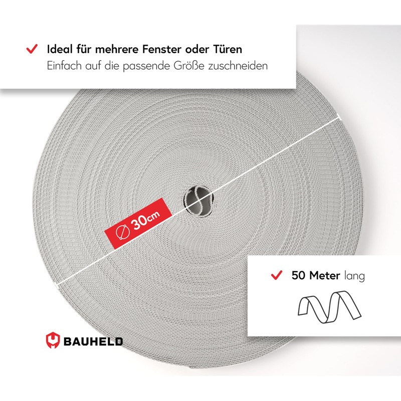 BAUHELD® 50 m Roller Shutter Strap 14 mm 18 mm