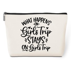 Girls Trip Makeup Bag, Funny Girls Trip Gifts Favors Cosmetic Bag, Sarcastic Girls Weekend Gifts, Summer Vacation Bachelorette Party Friendship Gifts for Women Bestie Nurse Wedding Birthday Graduation