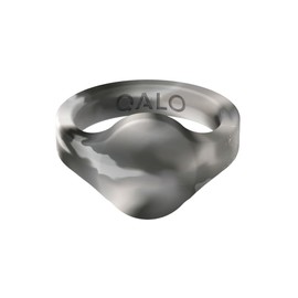 QALO Men & Women's Rubber Silicone Ring, Signet Rubber Unisex Wedding Band, Breathable, Durable Engagement Silicone Ring, 6mm Wide 1.8mm Thick, Black Granite, Size 4