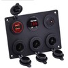 Riloer 12 V Car Control Switch Panel Voltmeter Dual USB