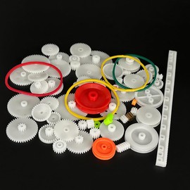 60PCS Small Gear Kit Plastic Gears Belt Pulley Single Gear Spindle Gear Small Motor Gears for DC Motor RC Car Robot Model Toy DIY Gear Replacement