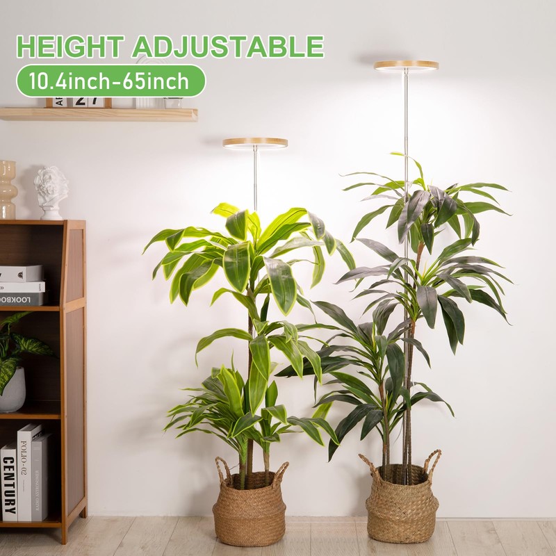 LORDEM Bamboo Grow Light for Indoor Plants, Full Spectrum LED