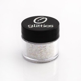 GLITTIES - Diamond Dust - (.035") - Square White Solvent Resistant Glitter - Glitter for Nails - Gel, Acrylic, Nail Polish, Nail Art Supplies - Iridescent, Holographic, Polyester - (10 Grams)