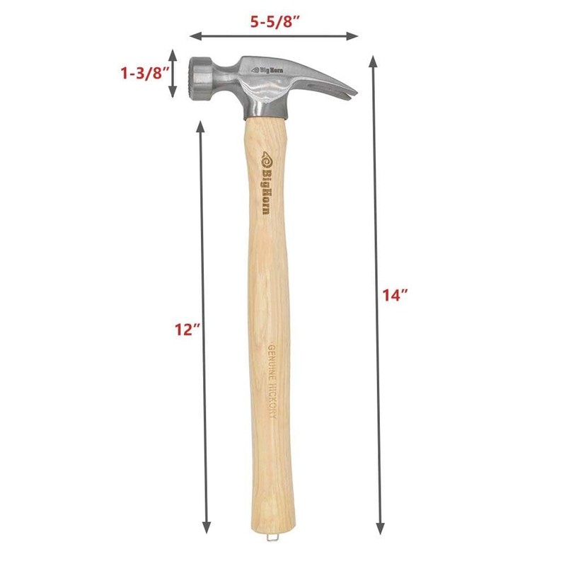 Big Horn 15127 16 Oz California Claw Hammer with Hickory