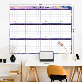 Ospelelf Undated Large Dry Erase Wall Calendar 12 Month, 2026 Laminated Calendar 36.6'' x 48'' Yearly Monthly Family Calendar, Jan to Dec