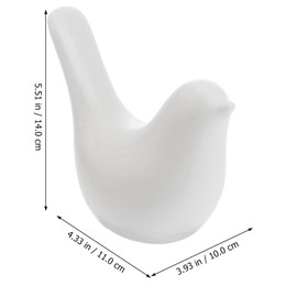 WINOMO 2Pcs Keramik Vogel Figuren Home Decor Moderne Vogel Figuren Kleine Keramik Vogel Ornamente Home Büro Dekoration (Weiß) 1