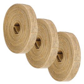 MEMOFYND 3 Rolls of Jute Ribbon Rolls, 10m Vintage Burlap Ribbon, Natural Jute Ribbon, Gift Ribbon, 1cm Wide Jute Fabric Gift Ribbon, Gifts, Weddings, Crafts, Bouquets, Decorations