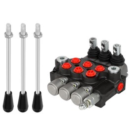 3 Spool 11 GPM Hydraulic Flow Control Valve, 3600 PSI G Ports Adjustable Relief Lever Handle Double Acting Parallel Center Tractor Loader W/Joystick Small Tractors/Tanks Loaders Log Splitters