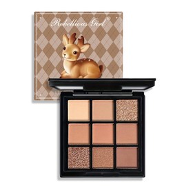 Mini 9 Cool Shades Eyeshadow Palette Black Smokey Matte Glitter Eyeshadow Palette Smokey Eyeshadow Palette Brown, Purple, Rose Pink, Green, Blue, Perfect for Cosplay, Makeup, Stage, Party Gift (02#