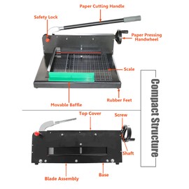 INTSUPERMAI Paper Cutter 12.2inch A4 Stack Paper Trimmer Cutter with 0.5-40mm Adjustable Thickness Heavy Duty Guillotine Paper Trimmer for Office Photocopy Printing Shop Paper Cutting