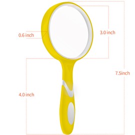 Paquete de 3 lupas para niños, lupa de 10 x 75 mm con mango de goma antideslizante, adecuado para leer periódicos, insectos, adecuado para personas mayores y niños