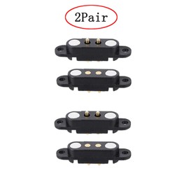 2 Pair Magnetic Pogopin Connectors, 2/3/4/5P 2A Spring Loaded Male/Female, 2.54 MM Through Holes DC Power Socket/Charge Probe (2Pin)