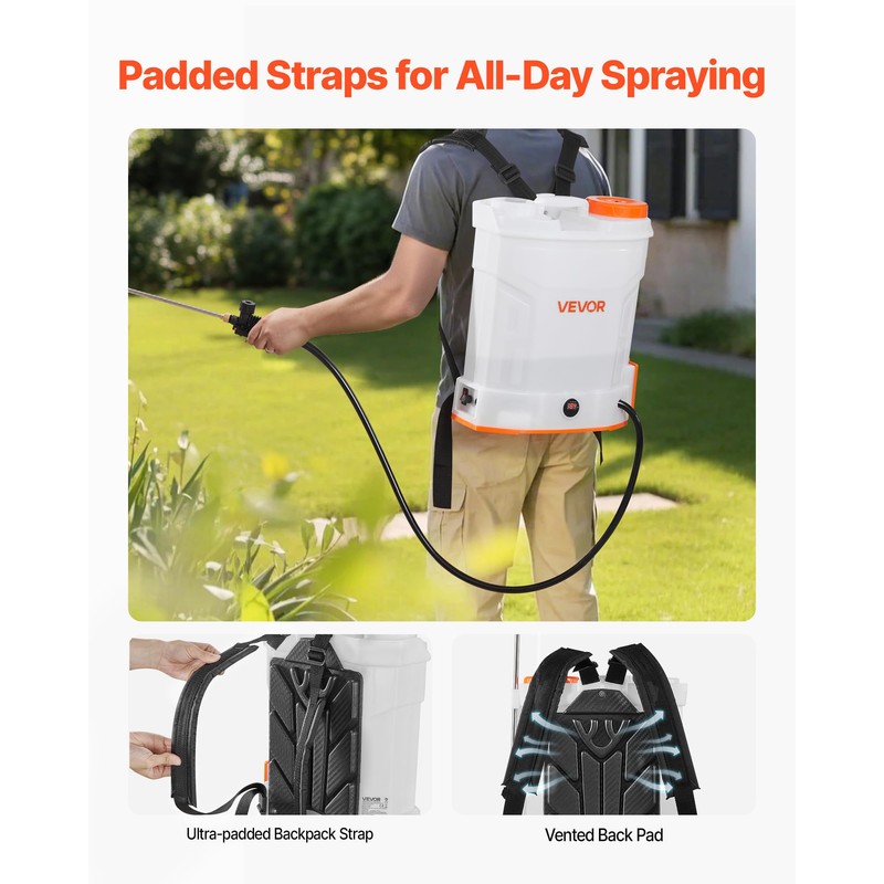 VEVOR Battery Powered Backpack Sprayer, 3.2 Gal Powerful Electric Backpack
