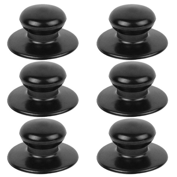 DanziX Lot de 6 boutons de rechange universels pour couvercle de casserole en verre Noir