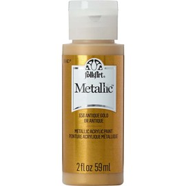 FolkArt K658 Paint Acrylic Metallic, Antique Gold (Pack of 3) 2 oz, 658A- (Pack of 3