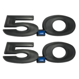 Pair Set 5.0 Liter Door Fender Emblem Badge Right Left Side Rear Trunk Plate Replacement for 2011-2014 Mustang GT (Black Blue)