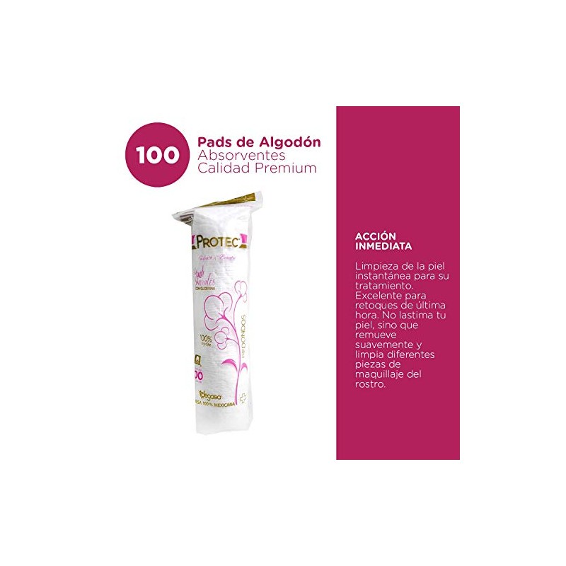 Protec Pads de Algodon Faciales 100 ud