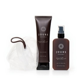 JOURS HOMME Men's Skin Care Start Set, Facial Cleansing Foam, All-in-One Foaming Net, 3 Pieces, Foam Cleansing, Lotion, Moisturizing, Sebum Stains, Oil Control, Aged Skin, Natural Ingredients,