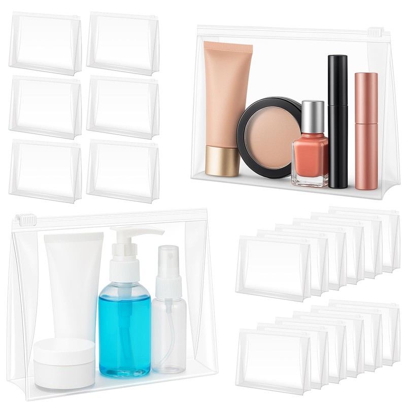 Circloophs - Bolsa de maquillaje transparente con cierre, Transparente, 6"