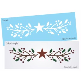 Stencils by Joanie Prim Twig STENCIL Holly Berry Star Country Vine Christmas Cabin DIY Signs Joanie