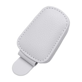 SGERUFZ Glasses Holder for Car Sun Visor, Leather Sunglasses Holder for Car Visor Accessories, Ticket Card Clip, Black