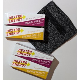 Dextro Orange & Blackcurrant Energy Dextrose Tablets – 2x Orange & 2x Blackcurrant – Bundled with VAgooddeals Lightweight Wrist Zipper Running Poutch