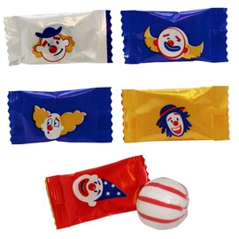 Naturejam Clown Themed Peppermints 100 Count – Individually Wrapped Mint Candies for Circus Birthday Party Favors, Carnival Treats, Kids Goodie Bags