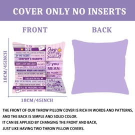 Bommex Wife Gift Ideas Gift for Wife from Husband Double-sided Wife Cushion Cover Throw Pillow Cover Wife Birthday Gift Valentine's Day Gift Anniversary (WIFE)