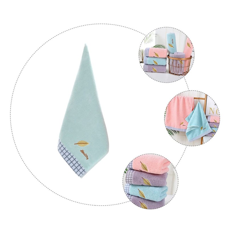 Beavorty Thick Soft Cotton Face Towel Embroidered Leaf Bath Towel