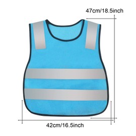 Kids Reflective Safety Vest High Visibility Lightweight Vest Security Construction Vest Breathable Running Vest Traffic Mesh Vest Neon Blue for Boys and Girls 5PCS