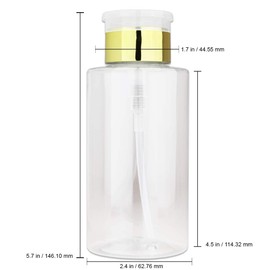 10oz Gold Push-Down Dispenser Bottle - 1 Bottle - Empty Refillable Pump Bottle for Nail Polish Remover