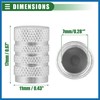 A ABSOPRO Tire Valve Stem Caps, 17mm, Aluminum Alloy, Silver