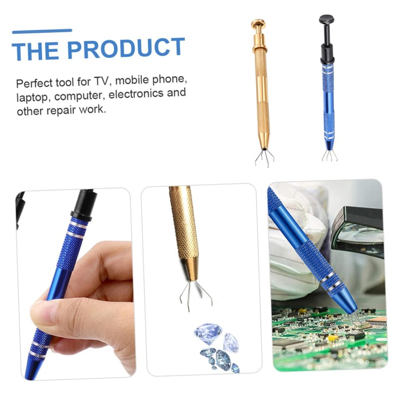 Gadpiparty 2pcs Stainless Steel Diamond Grabber Tool Claw Gemstone Pickup