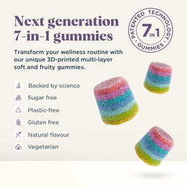UPSA x Nourished 7-in-1 Skin Lift Collagen Gummies - Vegetarian Formula with Ovoderm® Complex, Vitamin C & Multivitamins for Skin Firmness & Smoothness - 30 Gummies - Visible Results in 15 Days