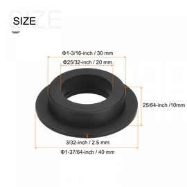 sourcing map Pack of 4 Rubber Grommet Holder Diameter 1-3/16 Inch (30 mm) Round T-Type for Cable Organising and Protecting